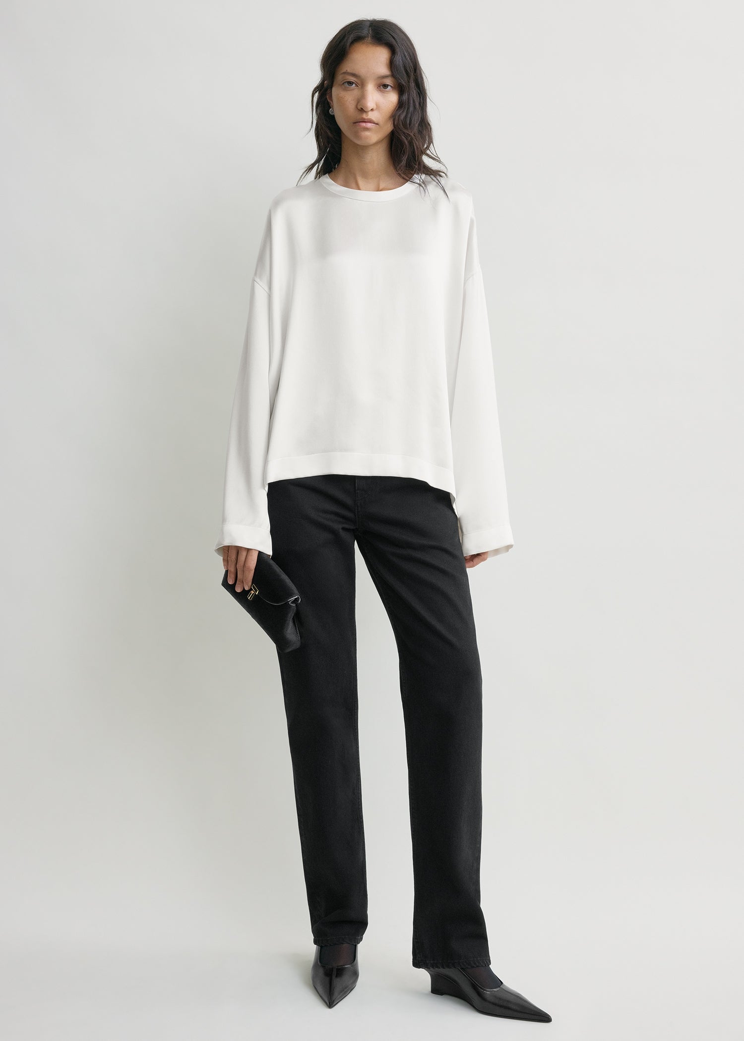 Boxy satin top white from Toteme - $580