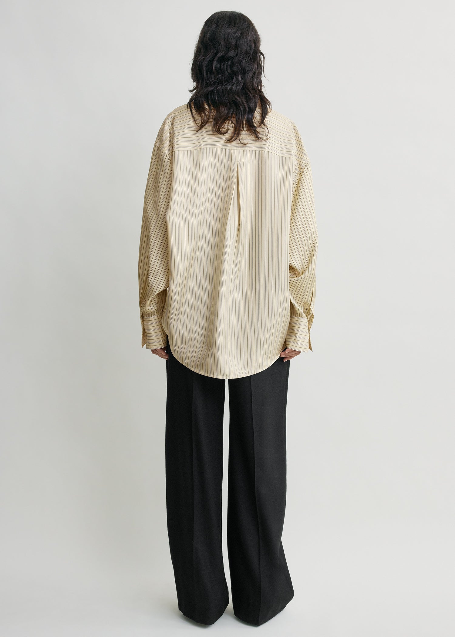 Oversized striped shirt beige/brown petite