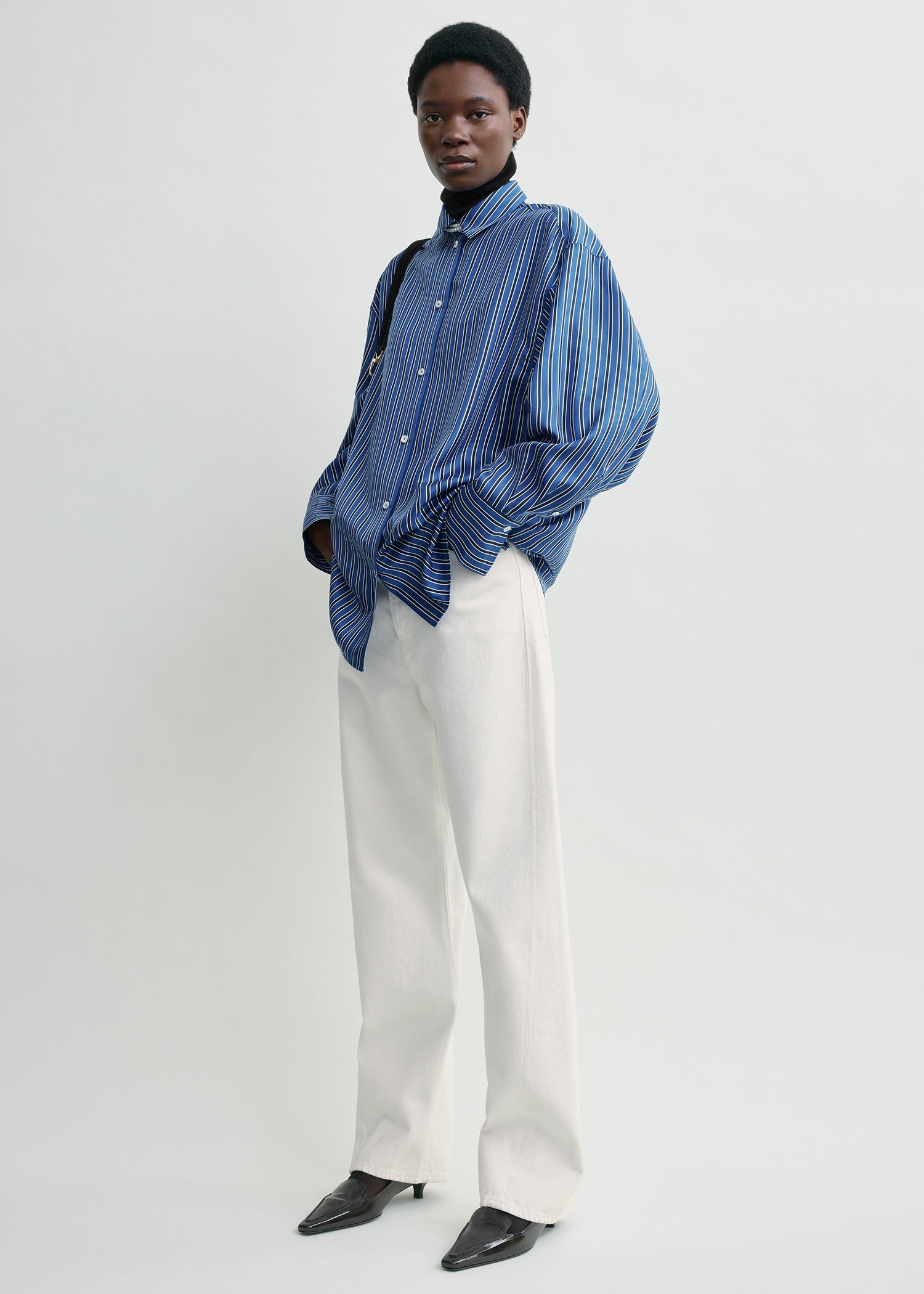 Oversized striped shirt blue/navy