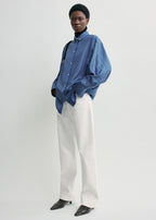 Oversized striped shirt blue/navy petite