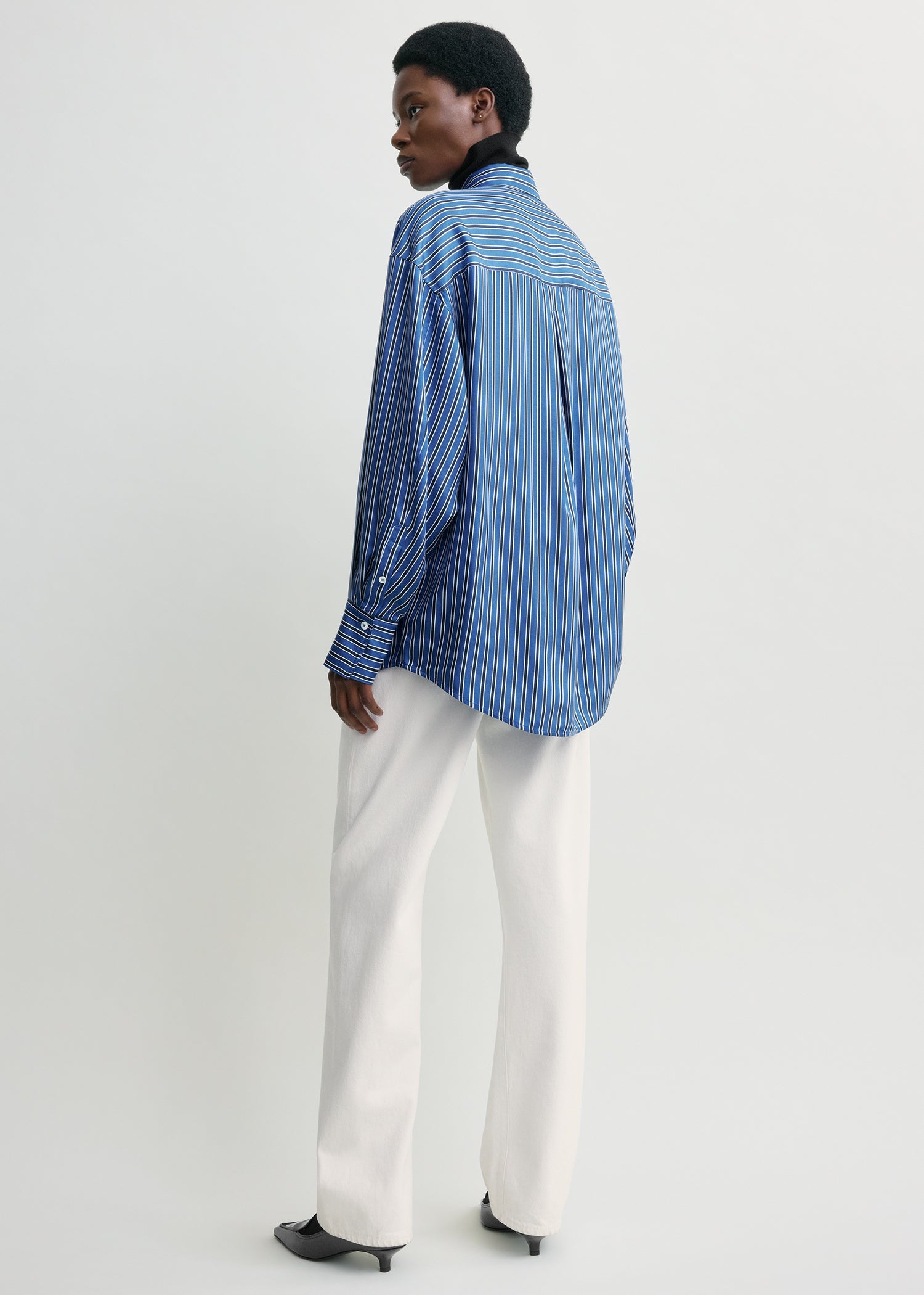 Oversized striped shirt blue/navy