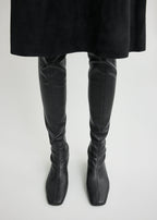 Day nappa knee-high boots black
