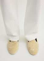 Shearling loafers beige