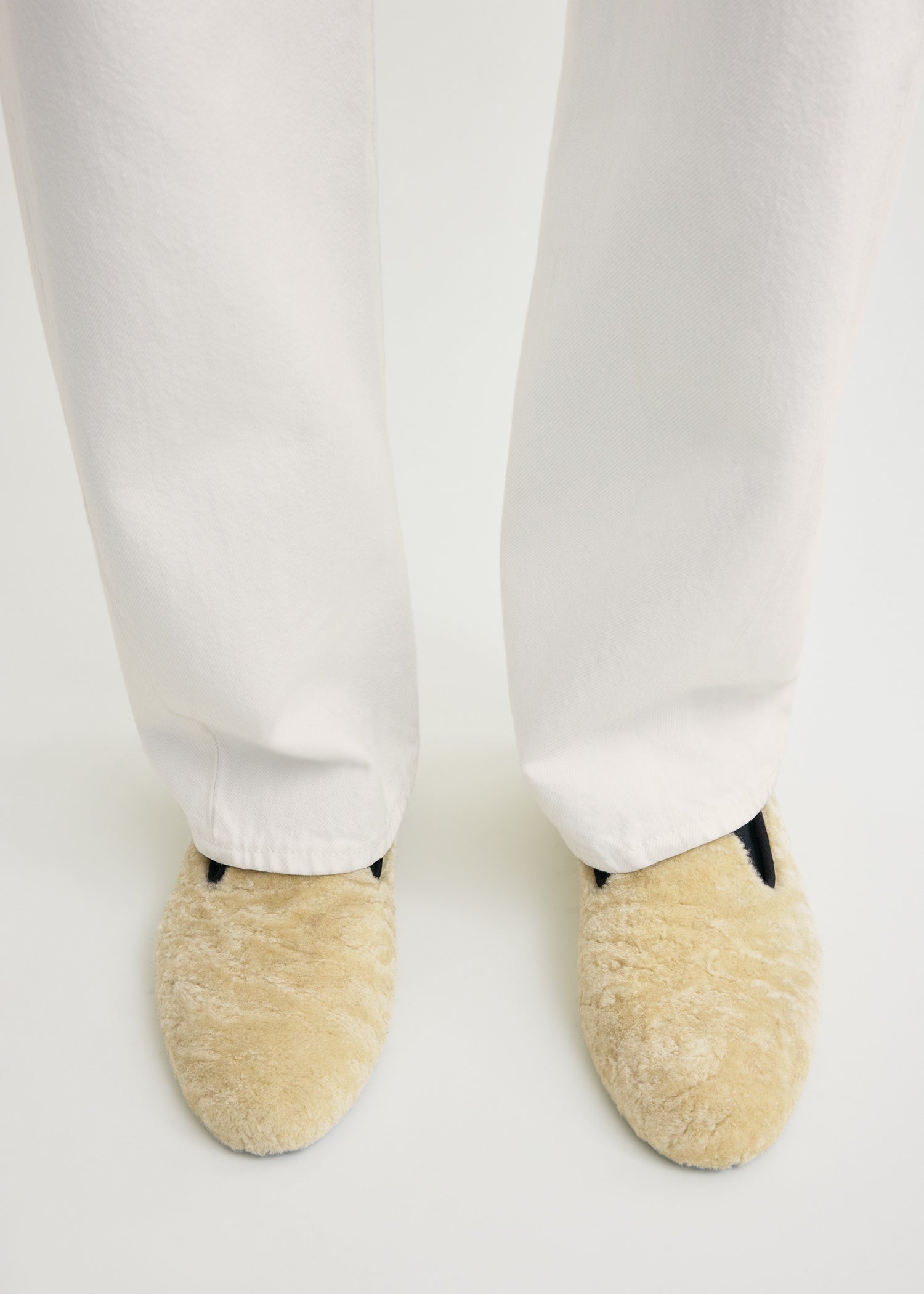 Shearling loafers beige