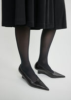 Sharp naplack wedge pumps bark