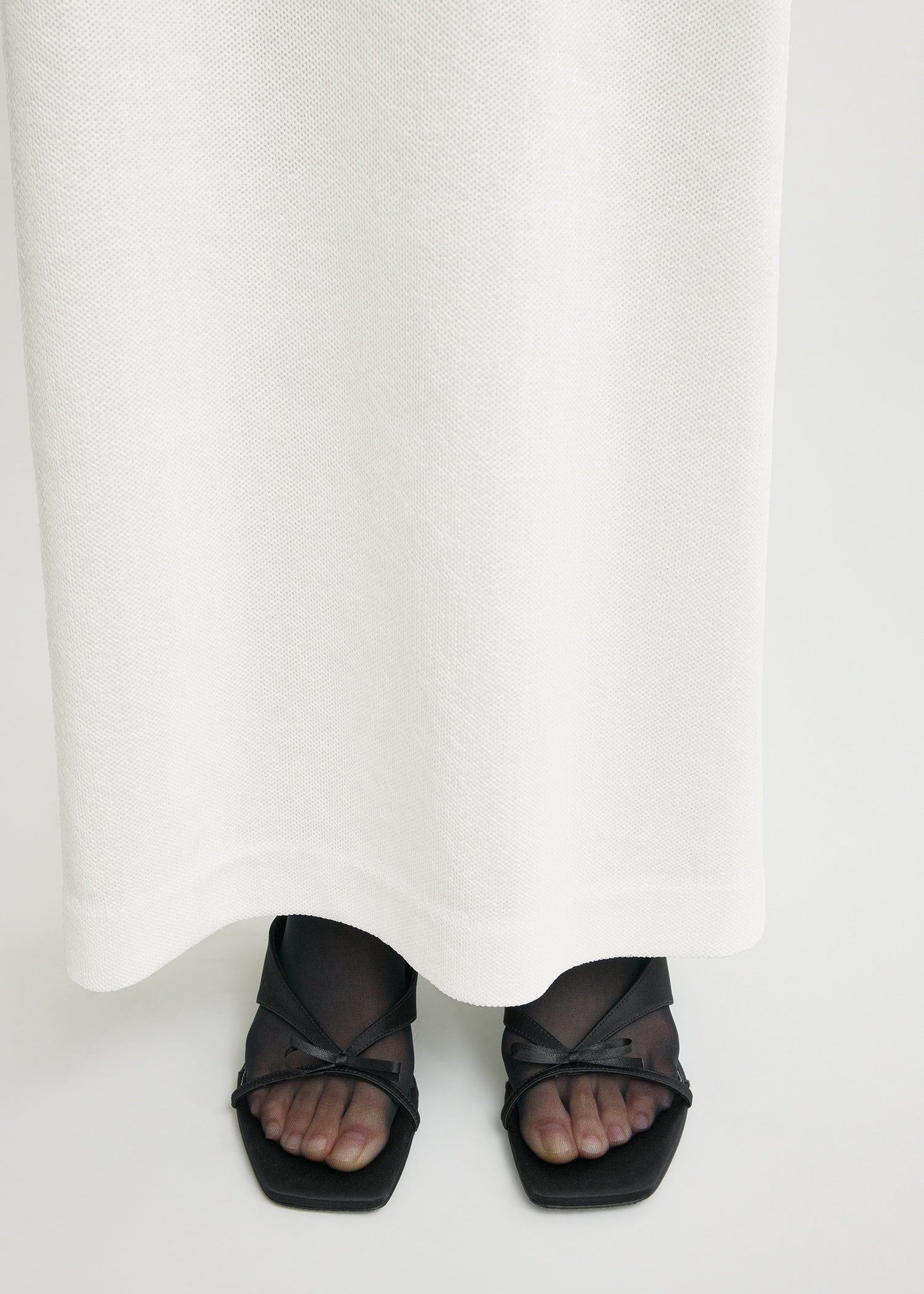 Bow satin sandals black