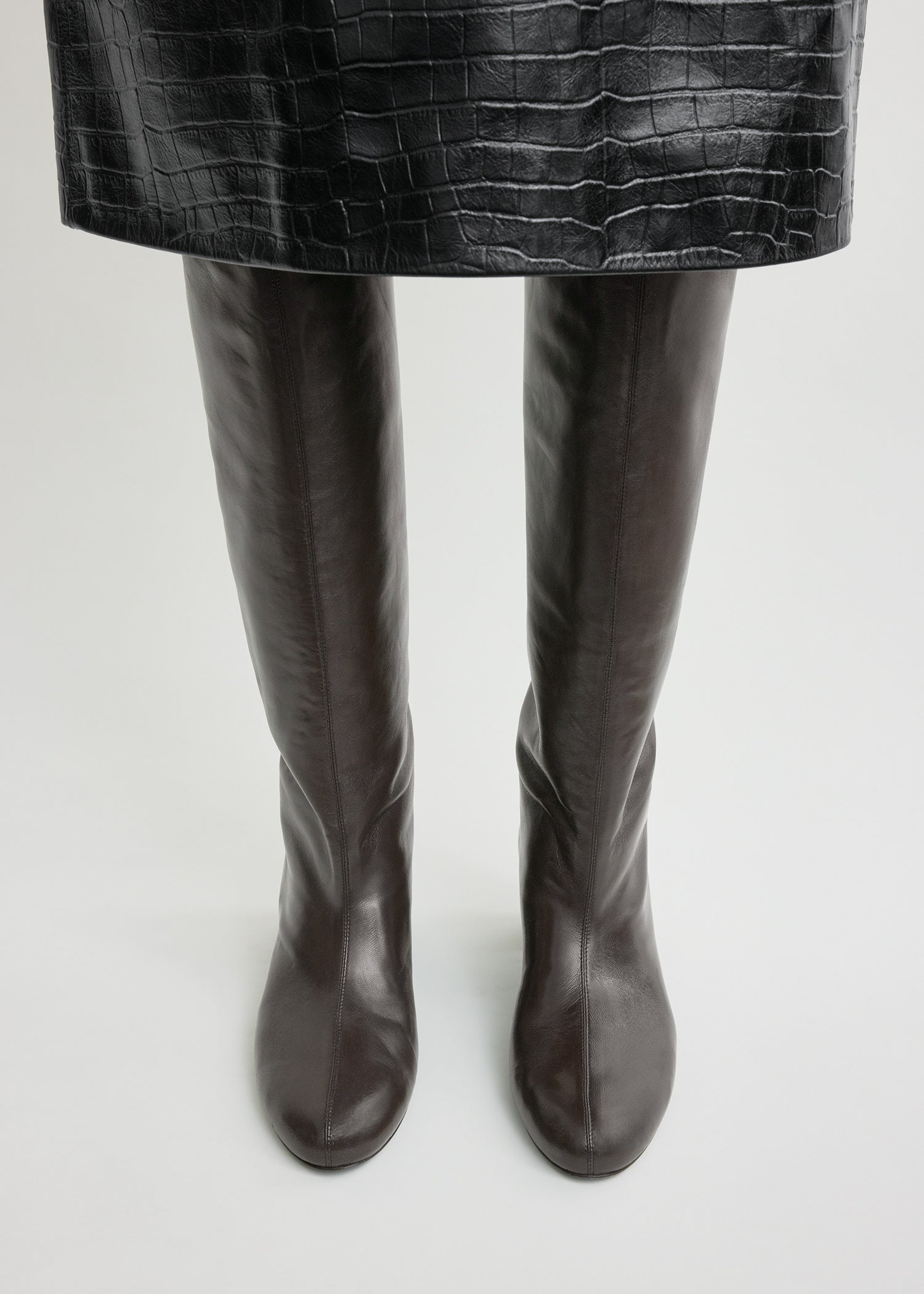 Downtown nappa knee-high boots brown