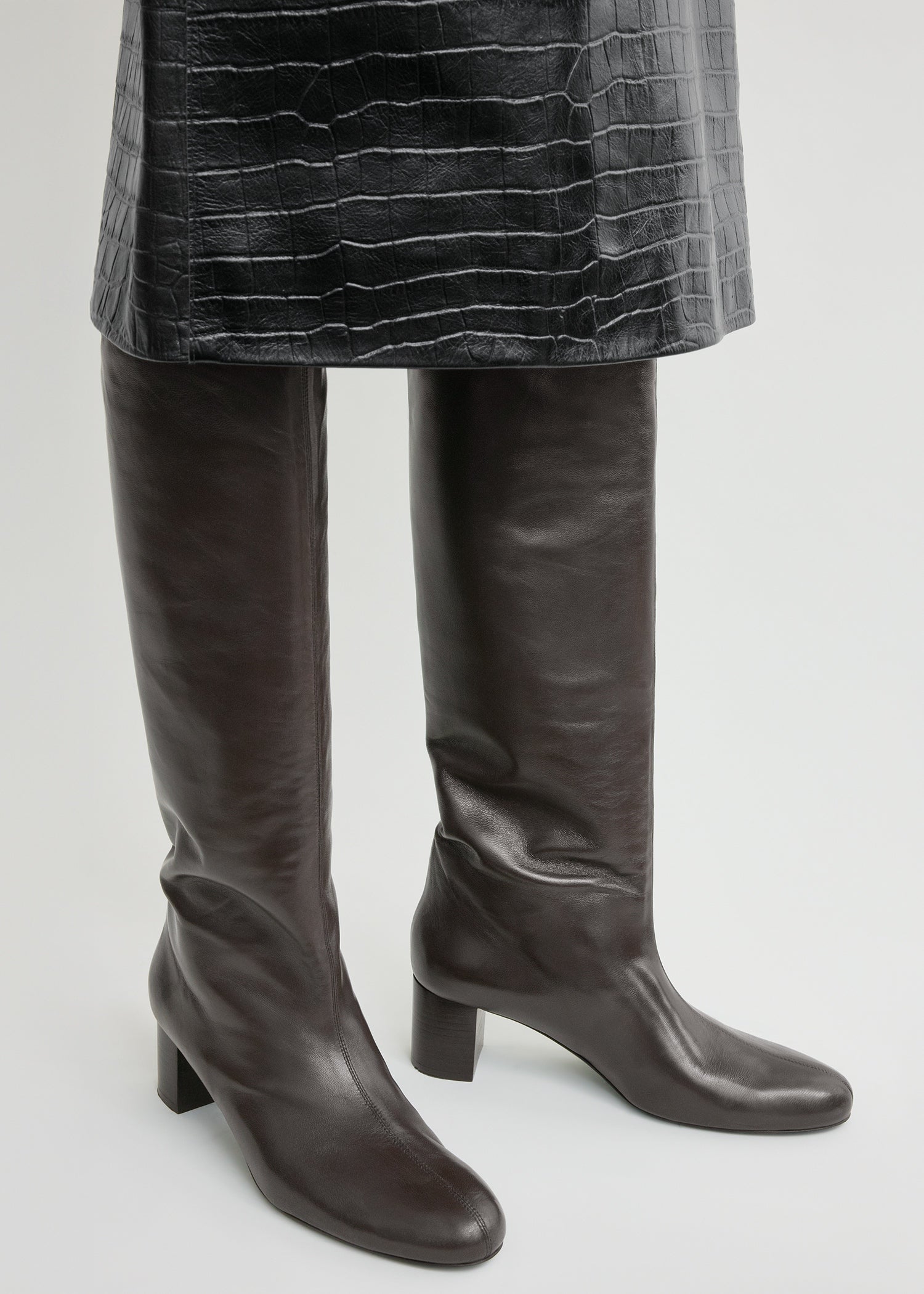 Downtown nappa knee-high boots brown