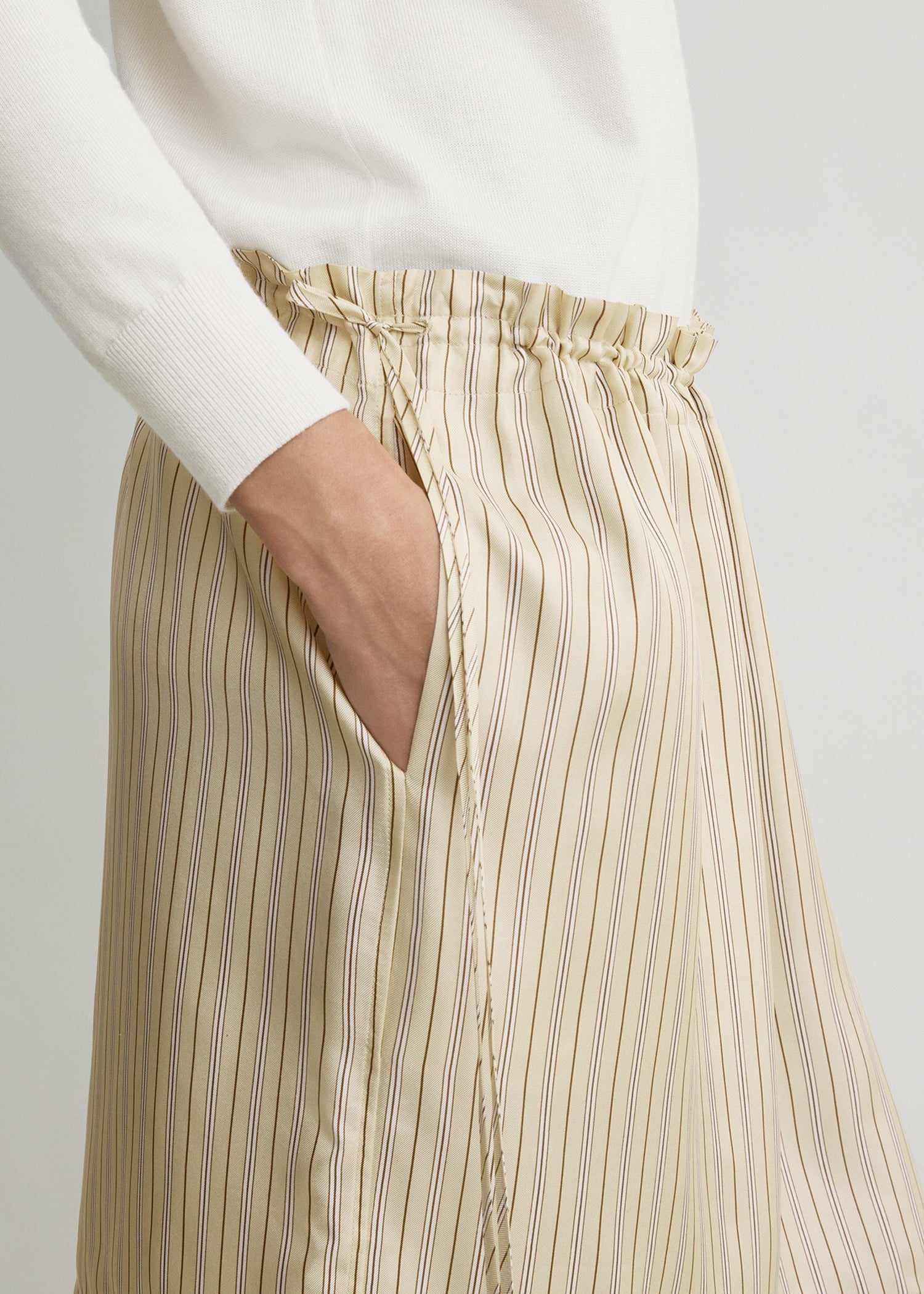 Striped mini skirt beige/brown