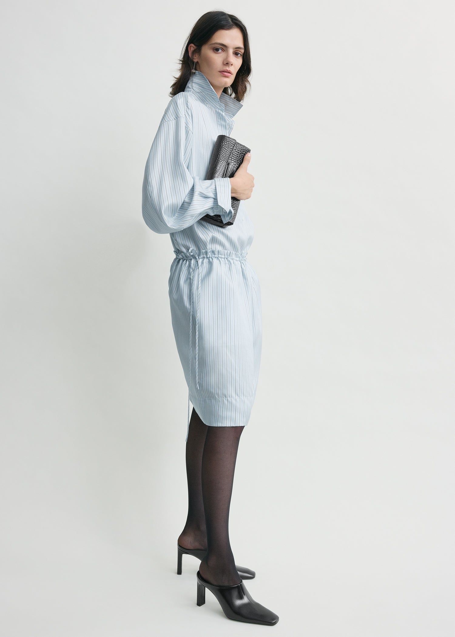 Striped mini skirt ice/white