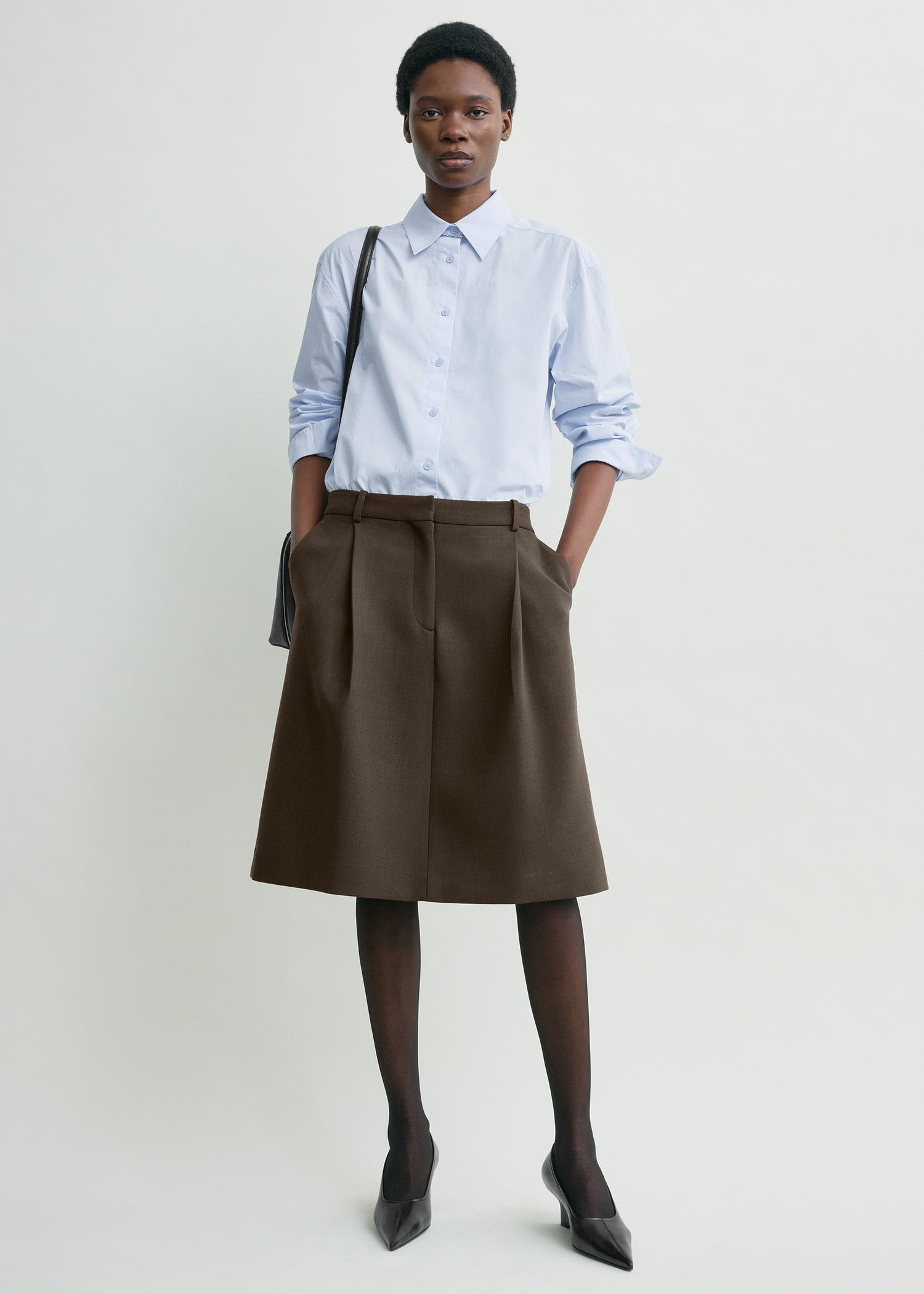 Tailored pleat skirt bark from Toteme - $432