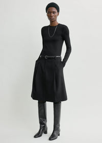 Tailored pleat skirt black