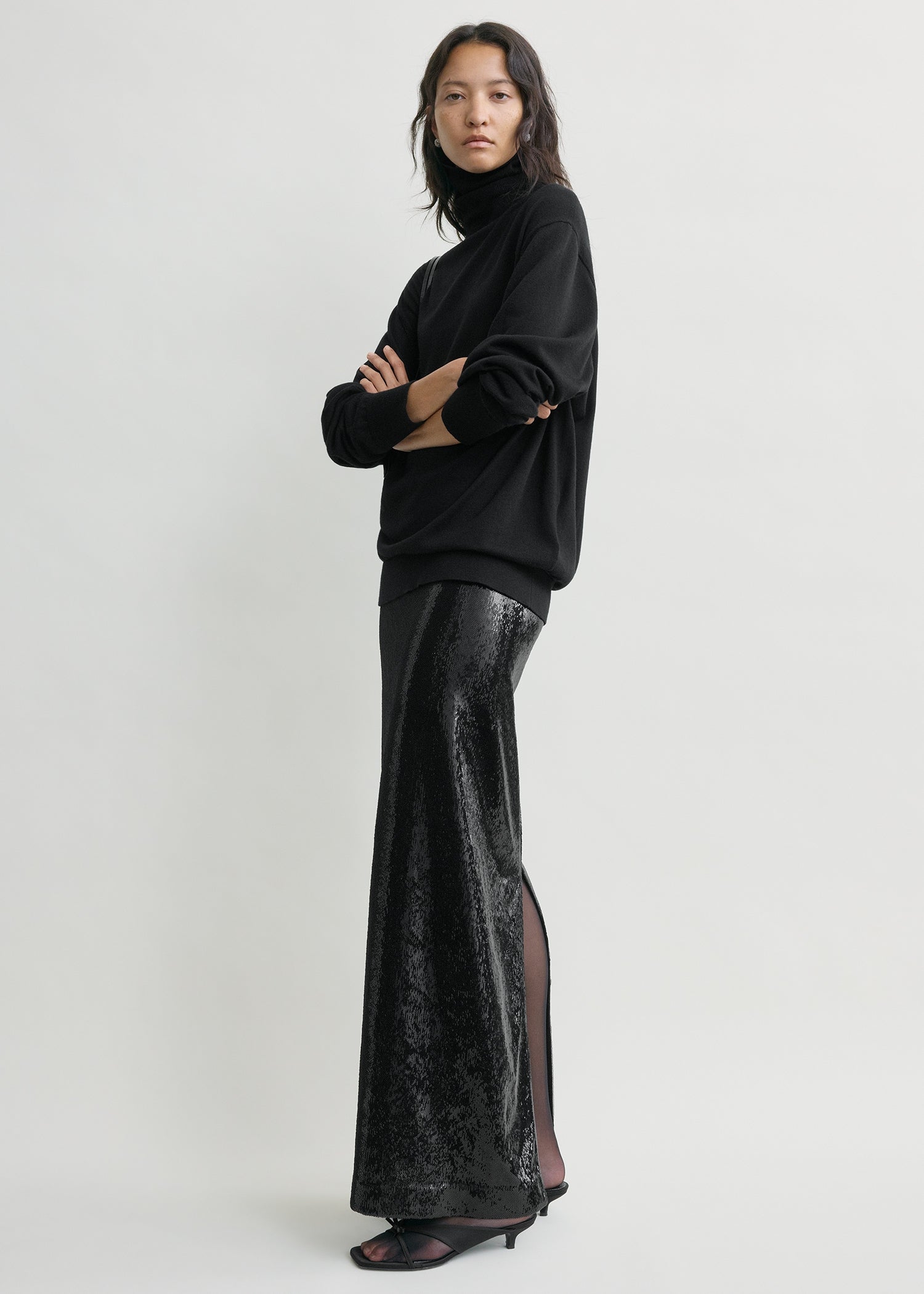 Sequin skirt black