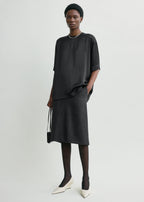 Twill suit skirt charcoal