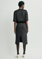 Twill suit skirt charcoal