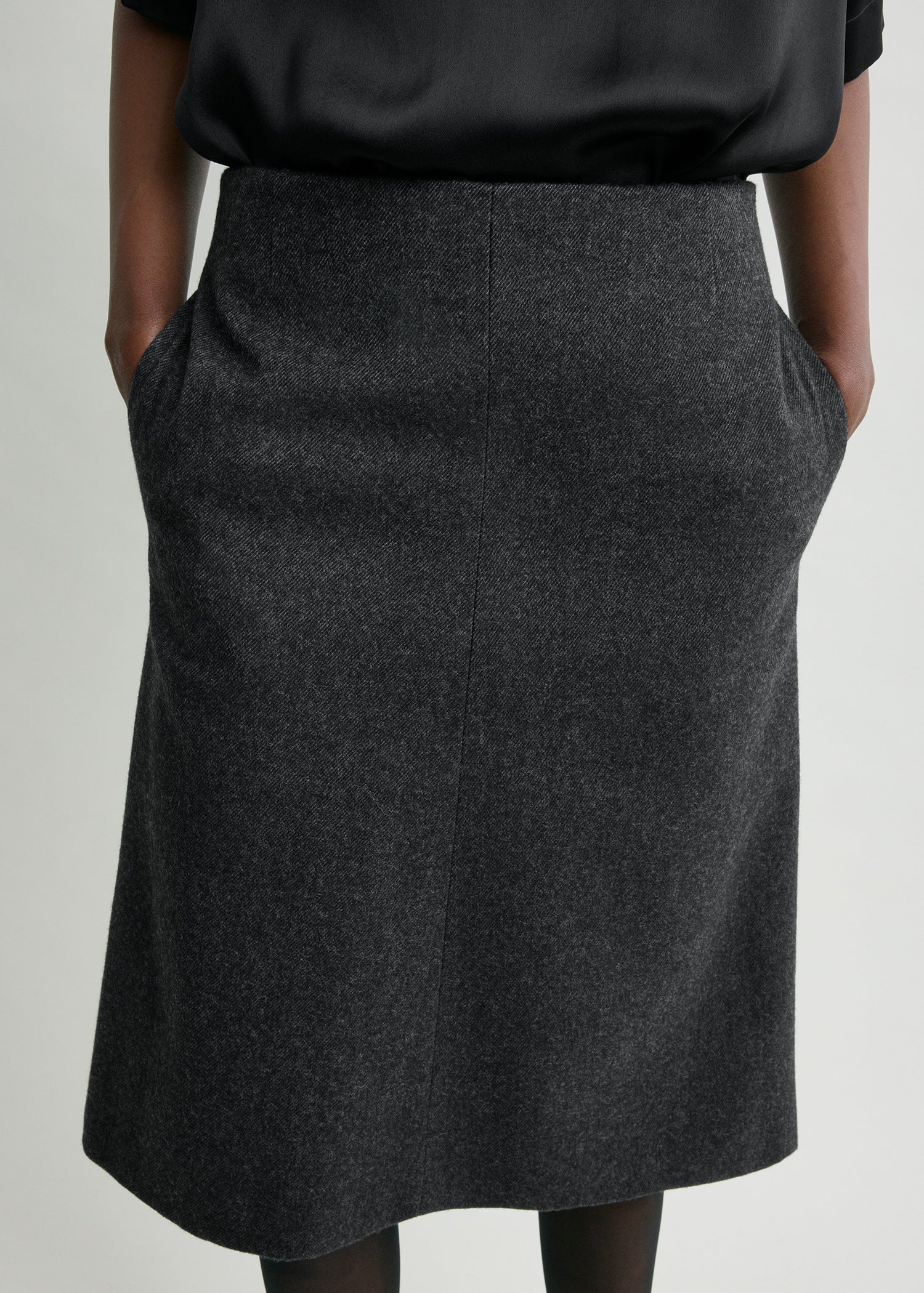 Twill suit skirt charcoal