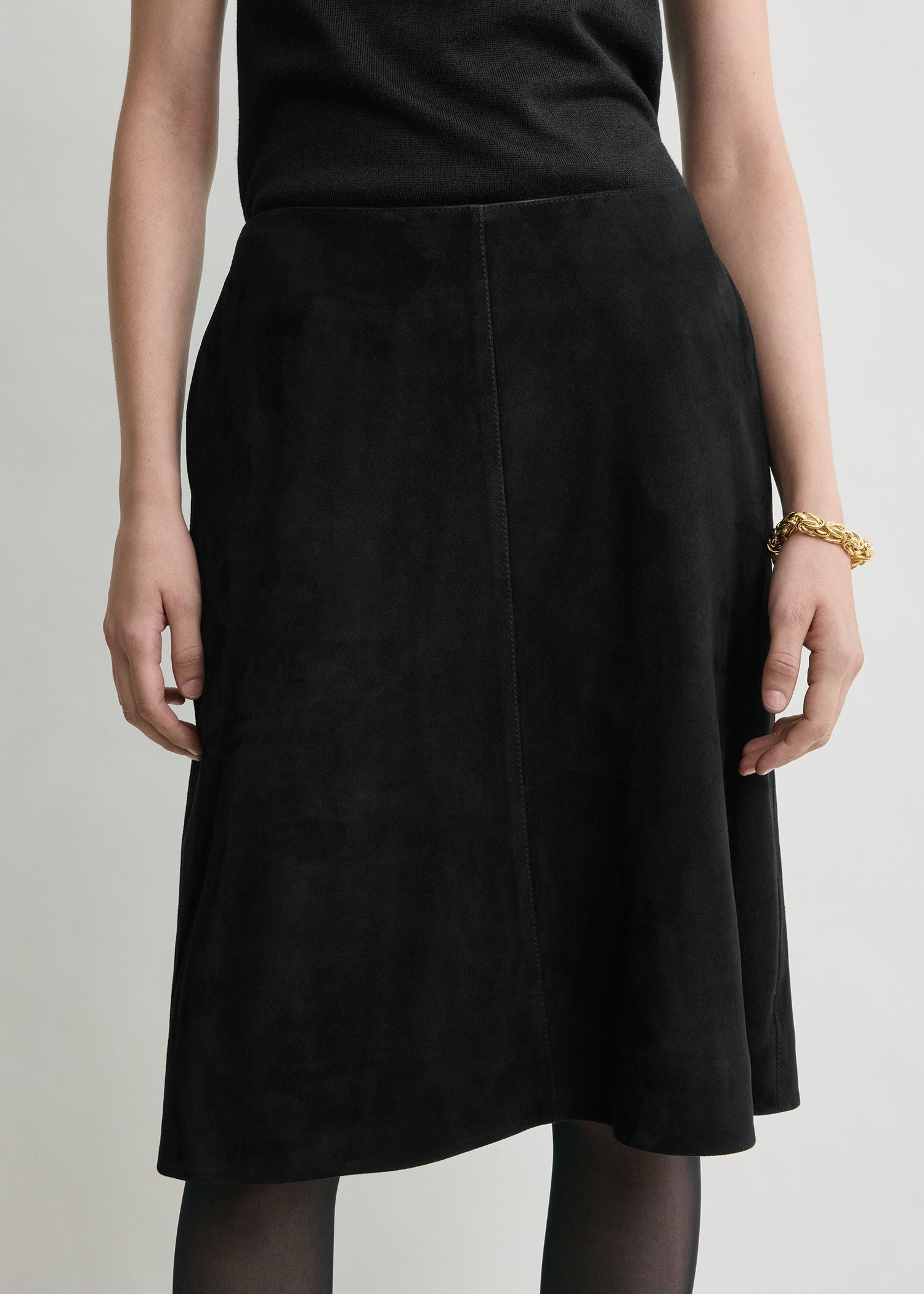 Suede skirt black