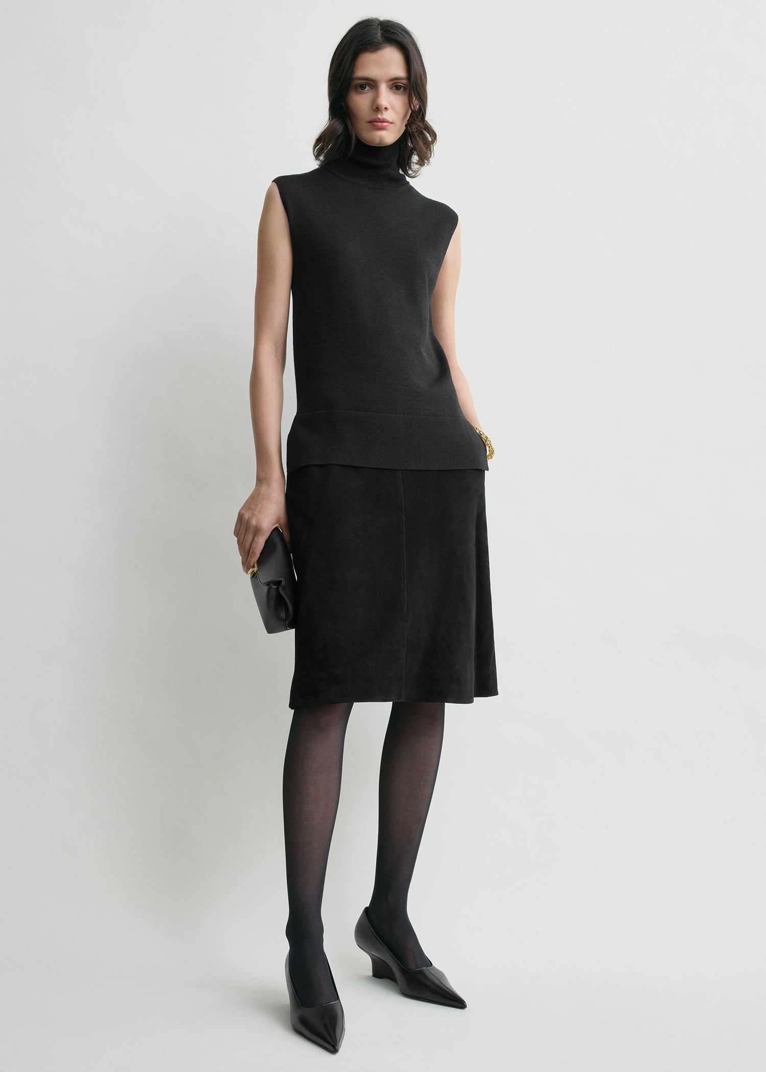 Suede skirt black