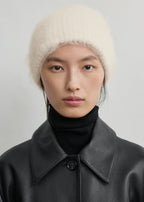 Alpaca knit beanie ecru