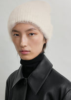 Alpaca knit beanie ecru