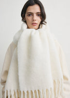 Fuzzy scarf off-white