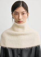 Funnel alpaca-blend neck warmer ecru