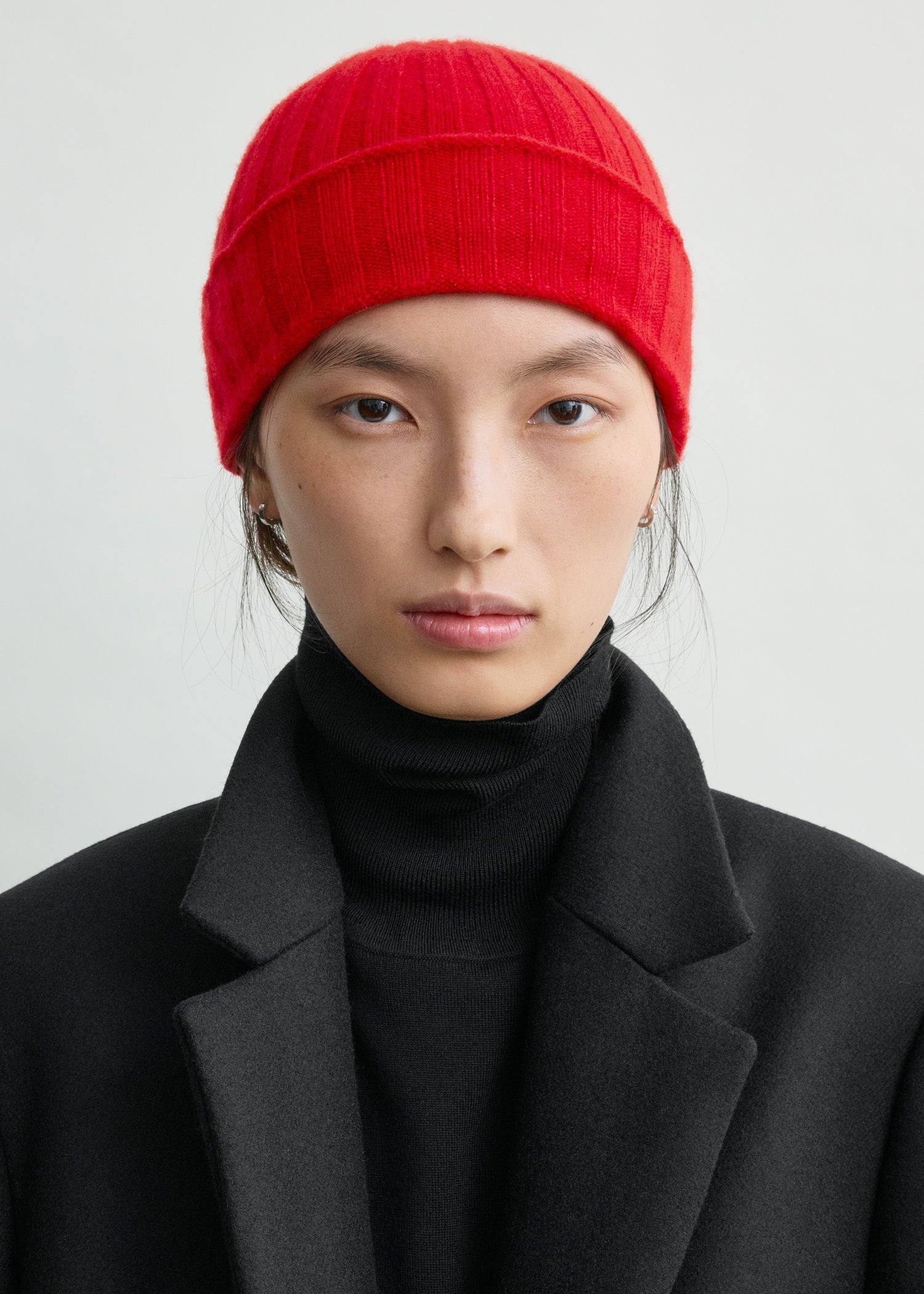 Cashmere beanie poppy