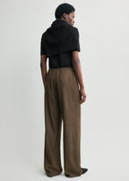 Monogram flannel pj bottoms dark brown