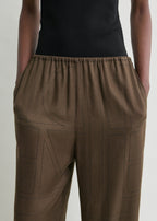 Monogram flannel pj bottoms dark brown