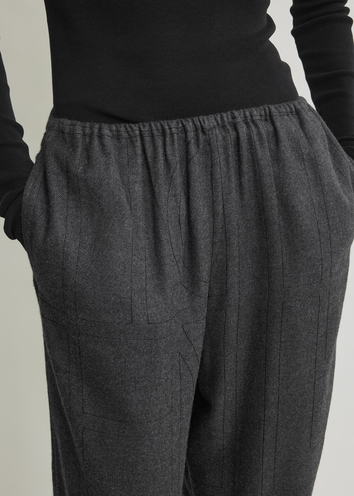 Monogram flannel pj bottoms charcoal