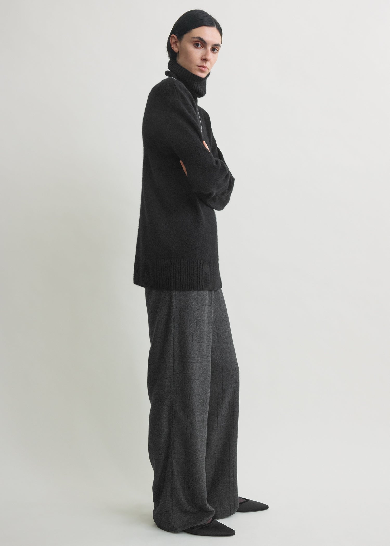 Monogram flannel pj bottoms charcoal