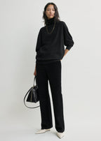 Straight cord trousers black