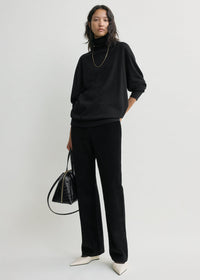 Straight cord trousers black