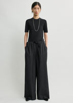 Drawstring dinner trousers black petite