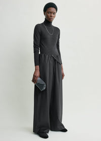 Drawstring dinner trousers charcoal melange