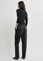 Cropped suit trousers washed black