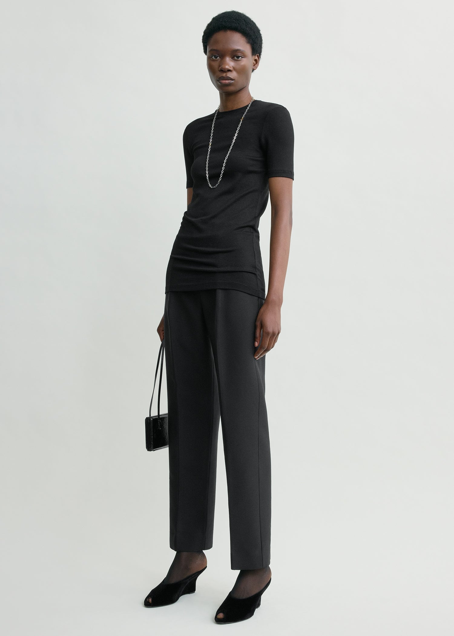 Slim evening trousers black