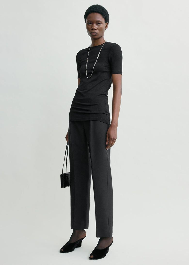 Slim evening trousers black