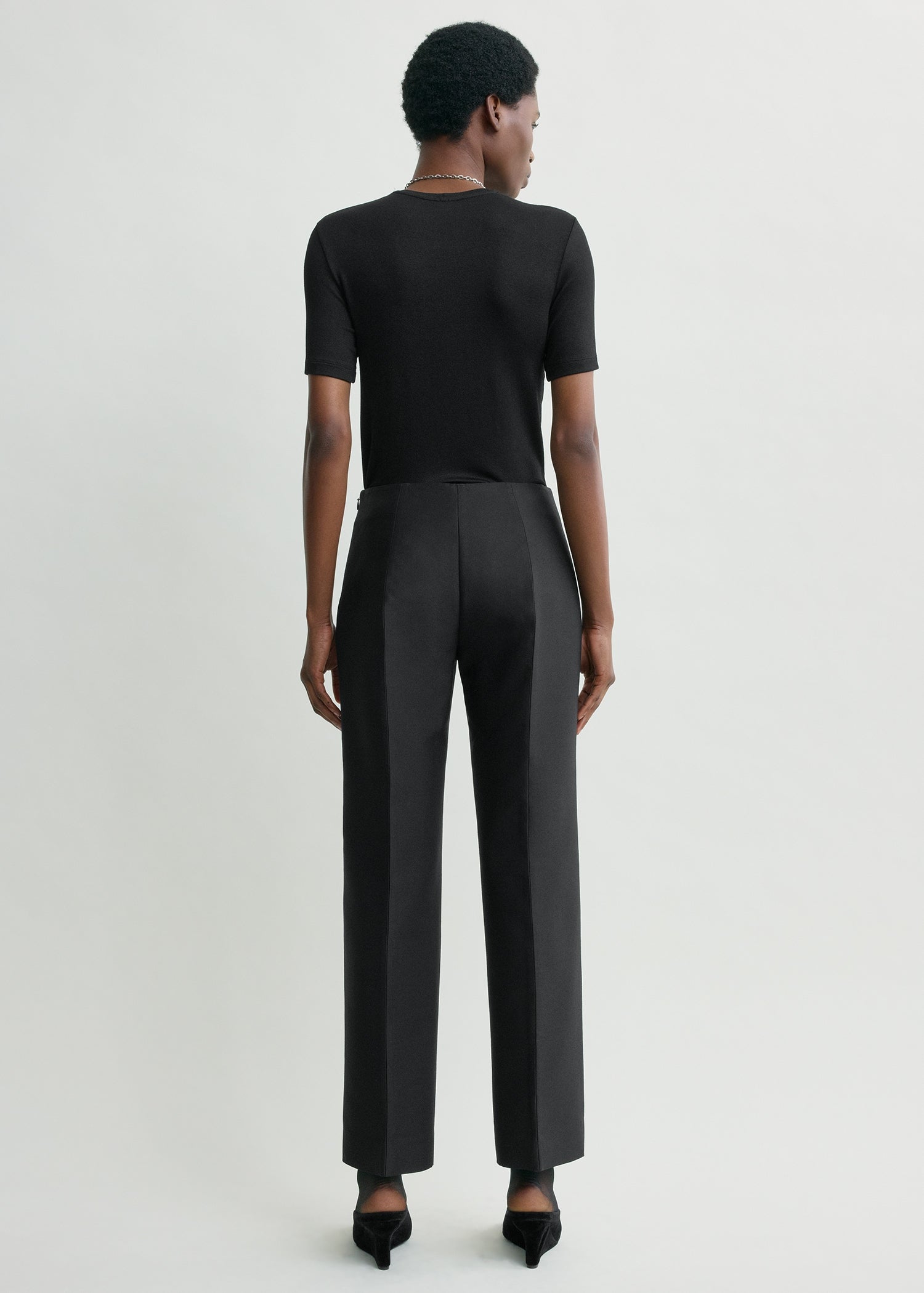 Slim evening trousers black