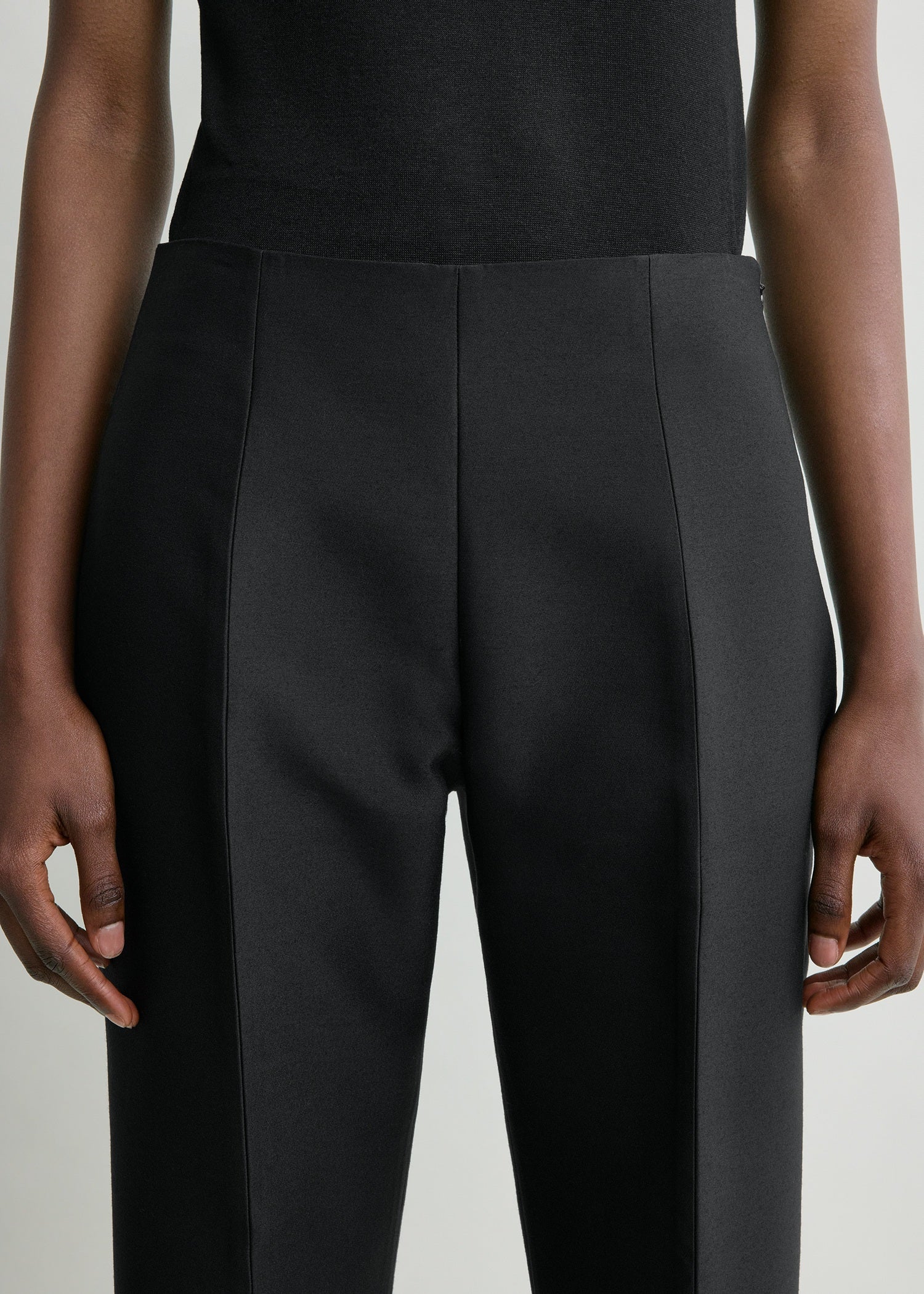 Slim evening trousers black