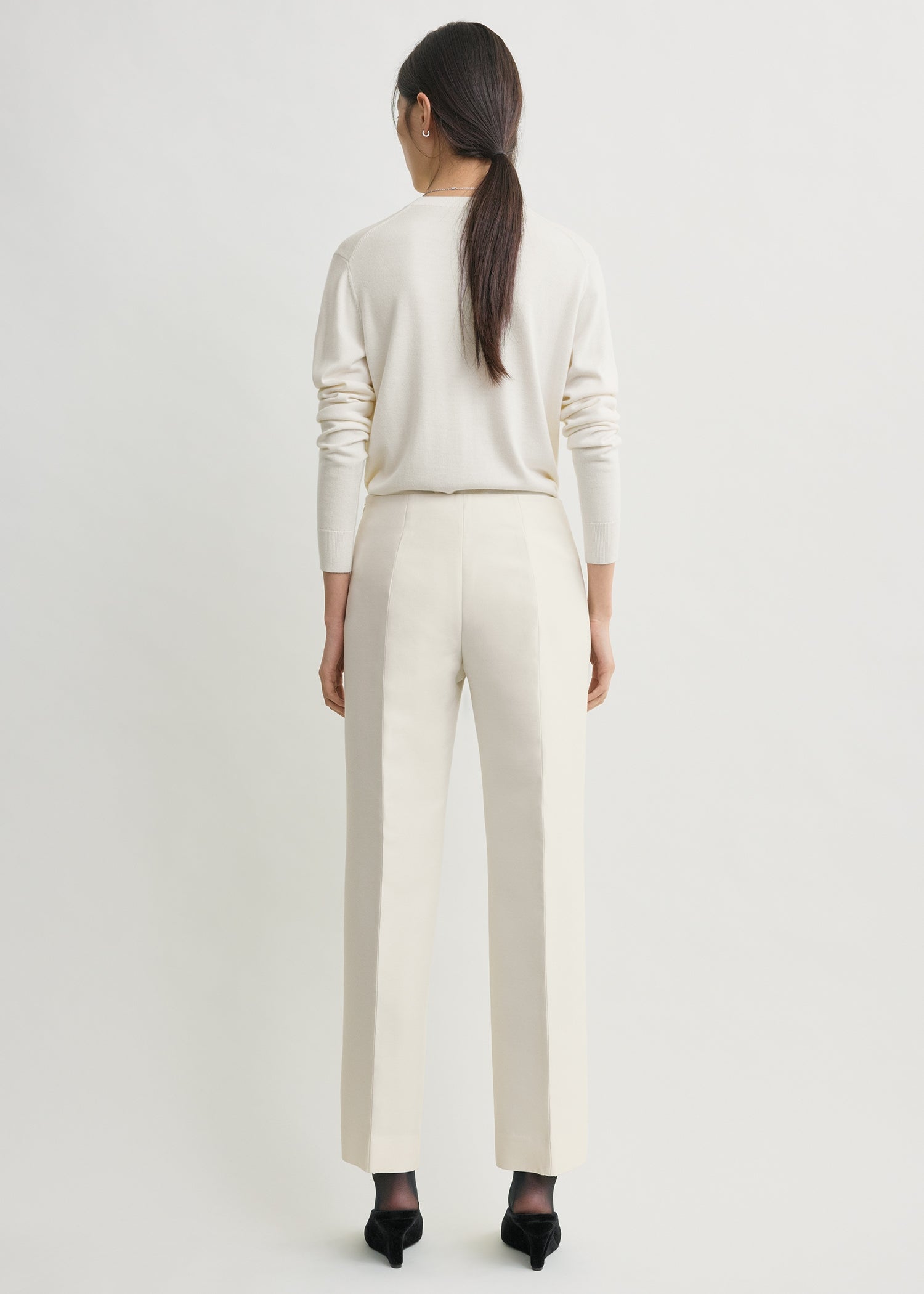 Slim evening trousers ecru