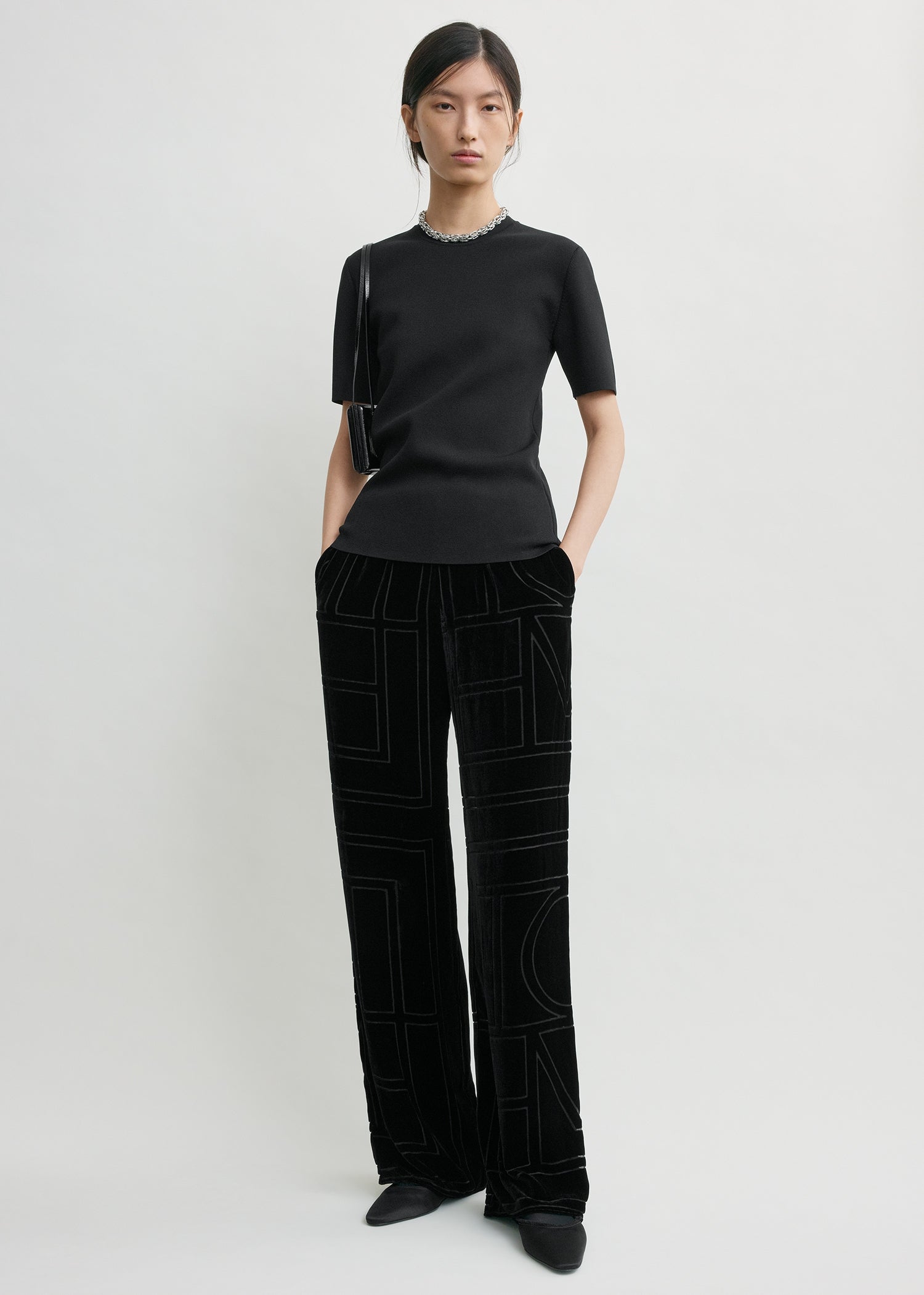 Monogram devoré pj bottoms black