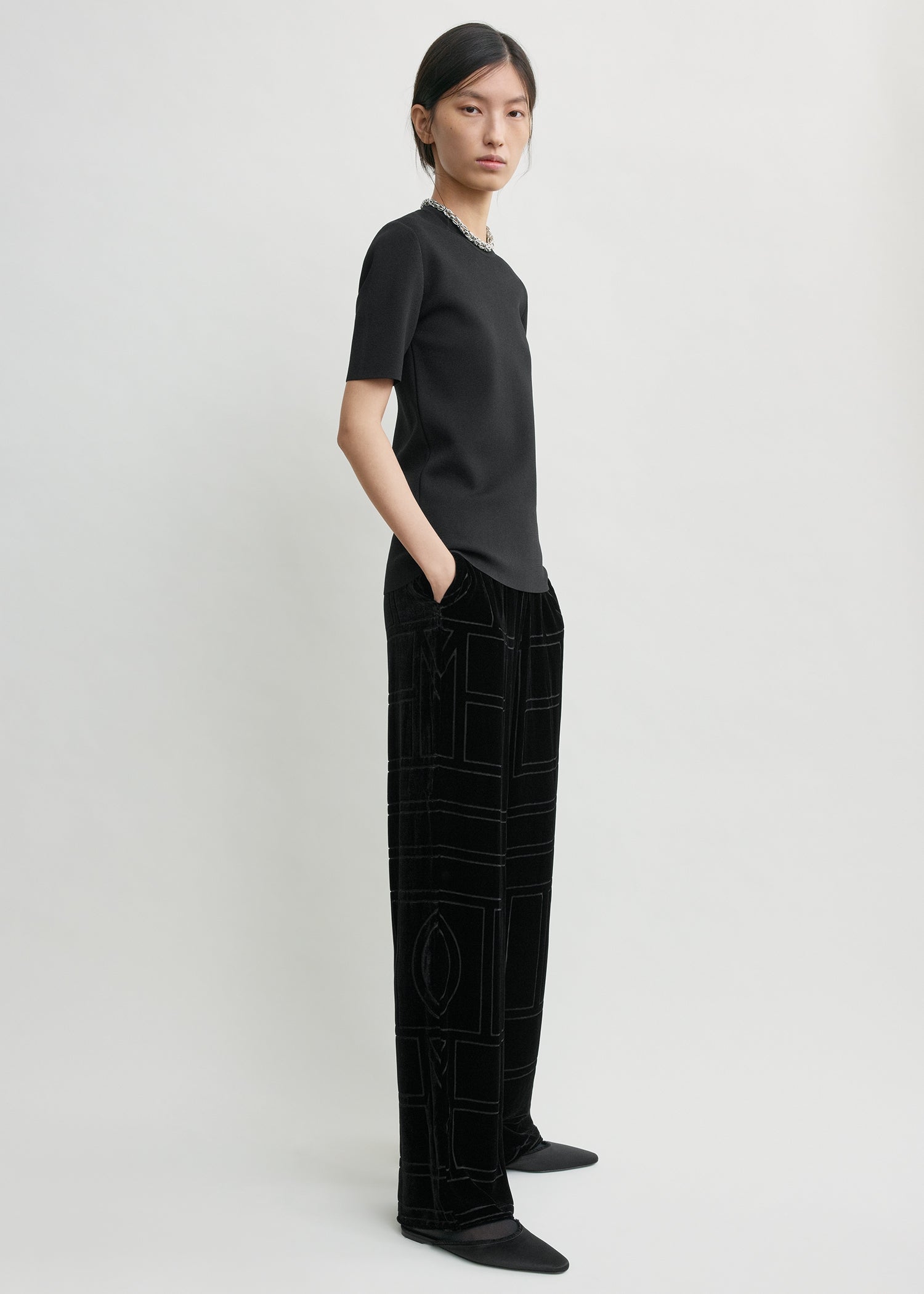 Monogram devoré pj bottoms black