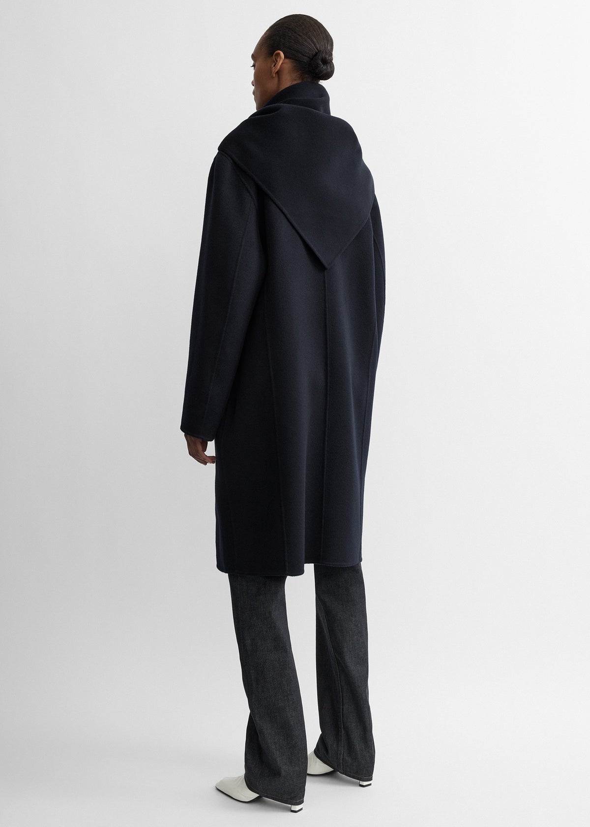 Scarf doublé coat navy