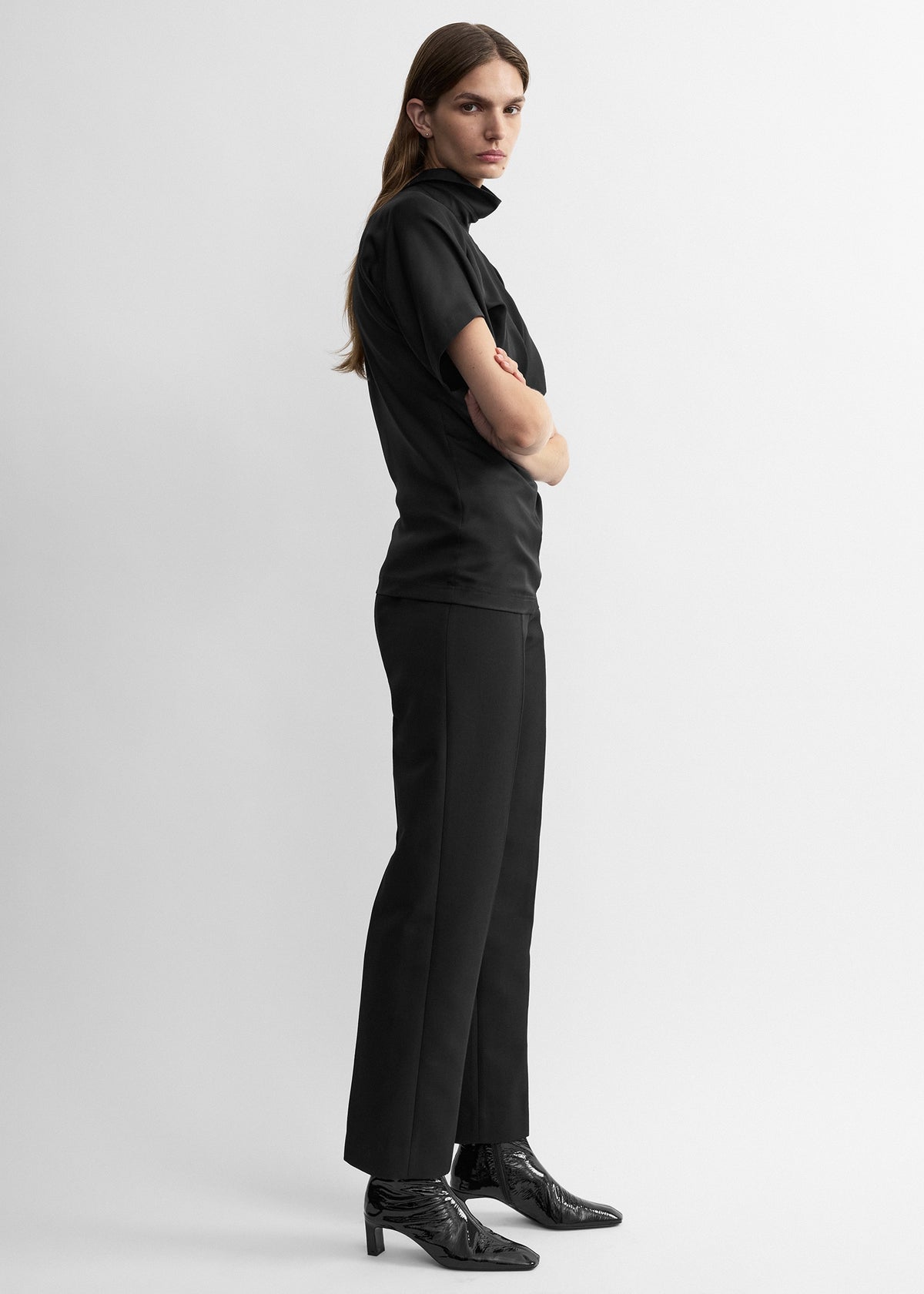 Slim evening trousers black