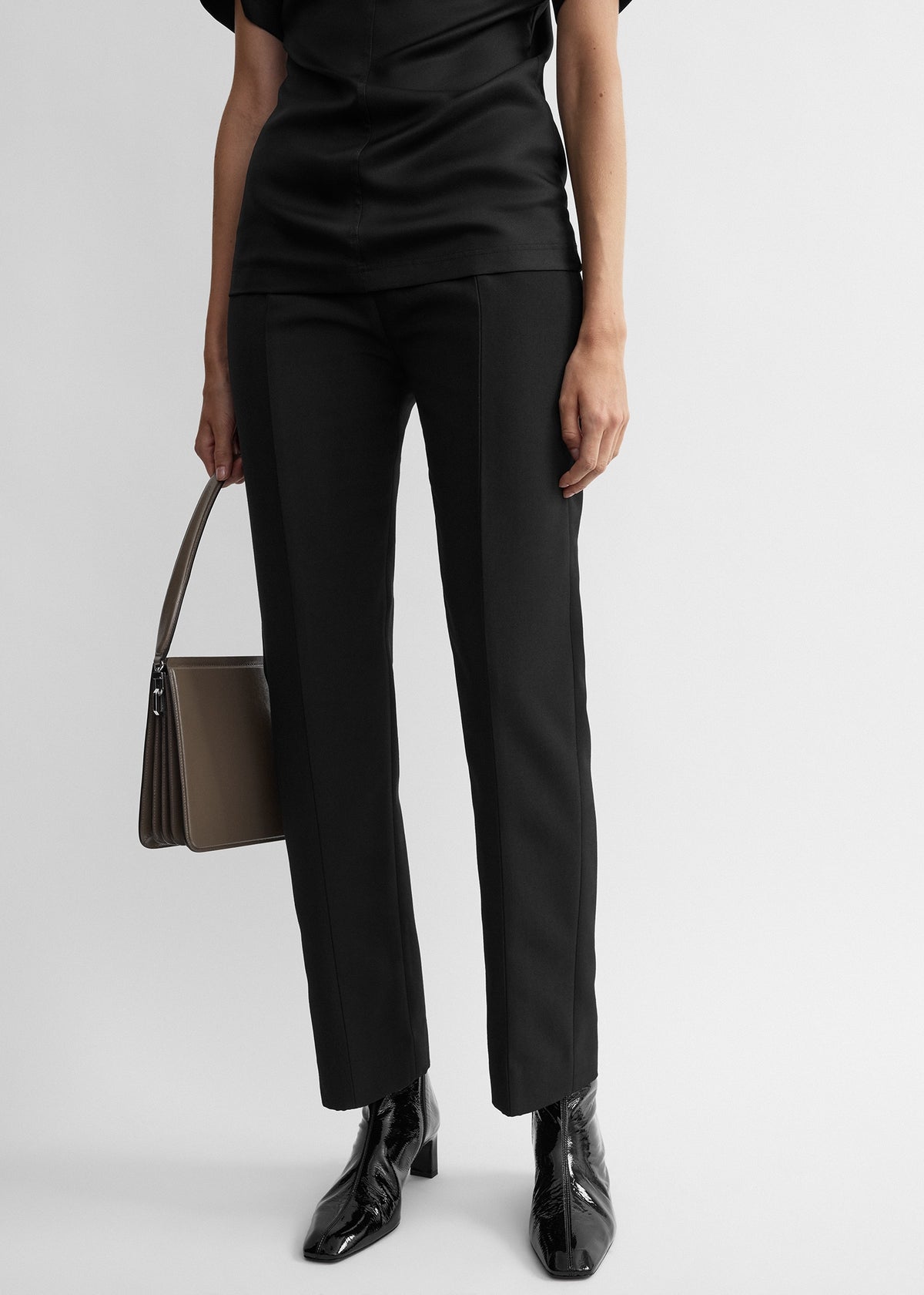 Slim evening trousers black