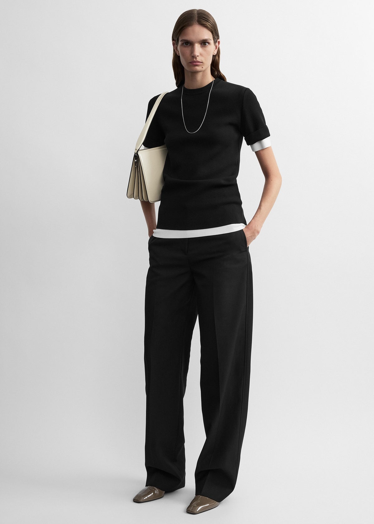 Flap pocket trousers black