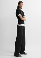 Flap pocket trousers black