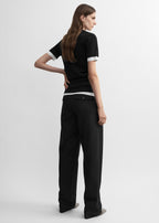 Flap pocket trousers black