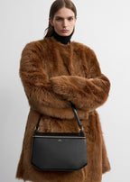 Clip leather shoulder black